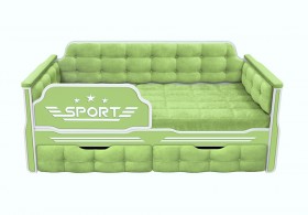 Кровать 160 серии Спорт 2 ящика 81 Фисташка (мягкие боковые накладки) в Ленске - lensk.katalogmebeli.com | фото