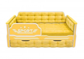 Кровать 170 серии Спорт 1 ящик 74 Жёлтый (мягкие боковые накладки) в Ленске - lensk.katalogmebeli.com | фото