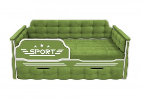 Кровать 170 серии Спорт 1 ящик 76 Зелёный (мягкие боковые накладки) в Ленске - lensk.katalogmebeli.com | фото