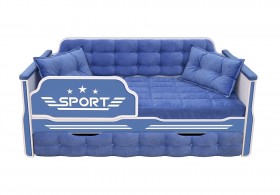 Кровать 170 серии Спорт 1 ящик 85 Синий (подушки) в Ленске - lensk.katalogmebeli.com | фото