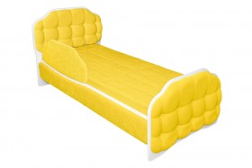 Кровать 180 Атлет 74 жёлтый (мягкий бортик) в Ленске - lensk.katalogmebeli.com | фото
