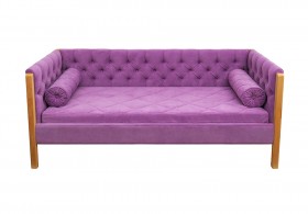 Кровать 180 серии Леди  32 Фиолетовый (подушка валик) в Ленске - lensk.katalogmebeli.com | фото 1