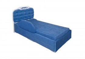 Кровать 190 Атлет Lux 29 Синий (мягкий бортик) в Ленске - lensk.katalogmebeli.com | фото