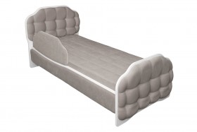 Кровать 190 Атлет Lux 96 Серый (мягкий бортик) в Ленске - lensk.katalogmebeli.com | фото