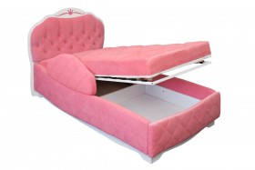 Кровать 190 Гармония Lux 32 Фиолетовый (мягкий бортик) в Ленске - lensk.katalogmebeli.com | фото 2