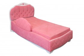 Кровать 190 Гармония Lux 36 Розовый (мягкий бортик) в Ленске - lensk.katalogmebeli.com | фото