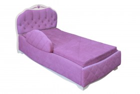 Кровать 190 Гармония Lux 67 Светло-фиолетовый (мягкий бортик) в Ленске - lensk.katalogmebeli.com | фото