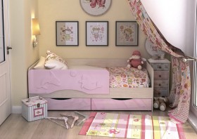 Кровать Алиса КР-812 1,6 Белфорд/Розовый металлик в Ленске - lensk.katalogmebeli.com | фото 2