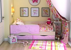 Кровать Алиса КР-812 1,6 Белфорд/Розовый металлик в Ленске - lensk.katalogmebeli.com | фото 1