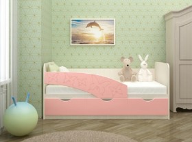 Кровать Бабочки 1,6м (Розовый металлик) в Ленске - lensk.katalogmebeli.com | фото 1