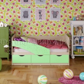 Кровать Бабочки 1,6м (Салат матовый) в Ленске - lensk.katalogmebeli.com | фото