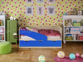 Кровать Бабочки 1,6м (Синий матовый) в Ленске - lensk.katalogmebeli.com | фото