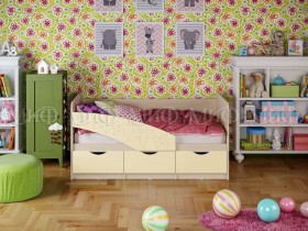 Кровать Бабочки 1,6м (Ваниль матовый) в Ленске - lensk.katalogmebeli.com | фото 1