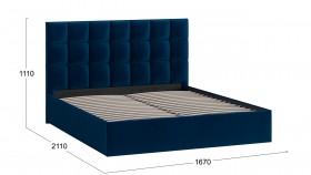 Кровать без ПМ «Эмбер» Велюр Confetti/Blue в Ленске - lensk.katalogmebeli.com | фото 2