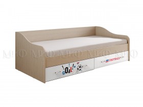 Кровать Boy Вега 0,9 м (Дуб беленый/Белый глянец/фотопечать) в Ленске - lensk.katalogmebeli.com | фото