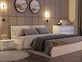 Кровать Челси 1400 (Белый/Белый глянец) в Ленске - lensk.katalogmebeli.com | фото 2