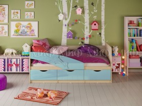 Кровать детская 1,6м Дельфин (Голубой матовый) в Ленске - lensk.katalogmebeli.com | фото