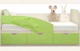 Кровать детская 1,6м Дельфин (Салатовый металлик) в Ленске - lensk.katalogmebeli.com | фото