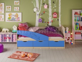 Кровать детская 1,6м Дельфин (Синий матовый) в Ленске - lensk.katalogmebeli.com | фото