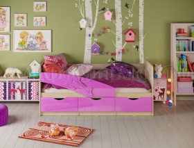 Кровать детская 1,6м Дельфин (Сиреневый металлик) в Ленске - lensk.katalogmebeli.com | фото