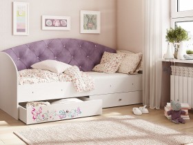Кровать детская Эльза Белый/Фиолетовый в Ленске - lensk.katalogmebeli.com | фото 1