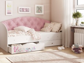 Кровать детская Эльза Белый/Розовый в Ленске - lensk.katalogmebeli.com | фото