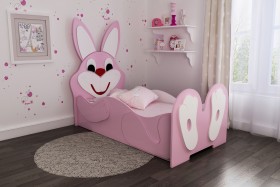Кровать детская Зайка 1.6 Розовый/Белый в Ленске - lensk.katalogmebeli.com | фото