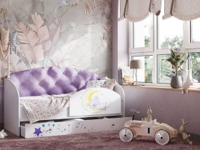 Кровать детская Звездочка Белый/Фиолетовый в Ленске - lensk.katalogmebeli.com | фото