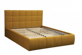 Кровать "Диана" ш. 1400 (Н=1010мм) (жаккард горчица) в Ленске - lensk.katalogmebeli.com | фото 1
