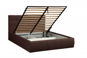 Кровать "Диана" ш. 1600 (Н=1010мм) (жаккард шоколад) в Ленске - lensk.katalogmebeli.com | фото 2