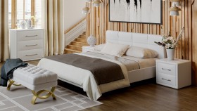 Кровать «Элис» c мягкой обивкой тип 1 (Белая) в Ленске - lensk.katalogmebeli.com | фото