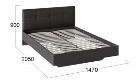 Кровать «Элис» c мягкой обивкой тип 1 Экокожа/Темно-коричневый/1400 в Ленске - lensk.katalogmebeli.com | фото 2