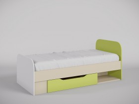 Кровать Эппл 1650х750 (Зеленый/Белый/корпус Клен) в Ленске - lensk.katalogmebeli.com | фото