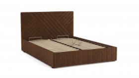 Кровать Гамма ш. 1400 (без основания для хранения) (велюр тенерифе шоколад) в Ленске - lensk.katalogmebeli.com | фото 2