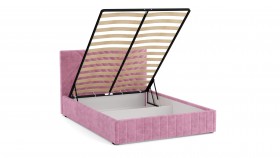 Кровать Гамма ш. 1400 (с основанием для хранения) (велюр тенерифе розовый) в Ленске - lensk.katalogmebeli.com | фото 3