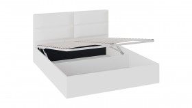 Кровать «Глосс» с мягкой обивкой и подъемным механизмом тип 1 (1600) (Белая) в Ленске - lensk.katalogmebeli.com | фото 2