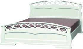 Кровать Грация-1 из массива сосны 900*2000 Белый античный в Ленске - lensk.katalogmebeli.com | фото 5