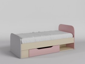 Кровать Грэйси 1650х750 (Розовый/Серый/корпус Клен) в Ленске - lensk.katalogmebeli.com | фото
