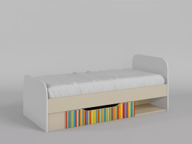 Кровать Клаксон без машинок 1650х750 (Белый/корпус Клен) в Ленске - lensk.katalogmebeli.com | фото 1
