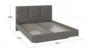 Кровать «Либерти» с мягким изголовьем и подъемным механизмом Хадсон/Ткань Грей/1600 в Ленске - lensk.katalogmebeli.com | фото 2