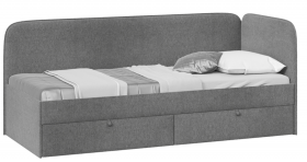 Кровать «Молли» с мягкой обивкой (900) тип 1 (Микровелюр Scandi Graphite 22) в Ленске - lensk.katalogmebeli.com | фото