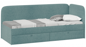Кровать «Молли» с мягкой обивкой (900) тип 1 (Микровелюр Scandi Indigo 11) в Ленске - lensk.katalogmebeli.com | фото