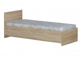 Кровать одинарная 800-2 без матраса (прямые спинки) Дуб Сонома в Ленске - lensk.katalogmebeli.com | фото 1