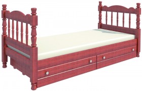 Кровать одинарная Аленка из массива сосны 800*1890 Орех в Ленске - lensk.katalogmebeli.com | фото 2