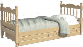 Кровать одинарная Аленка из массива сосны 800*1890 Сосна в Ленске - lensk.katalogmebeli.com | фото