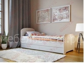 Кровать односпальная ЛДСП 800 с ящиками Дуб выбеленный в Ленске - lensk.katalogmebeli.com | фото