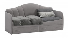 Кровать с мягкой спинкой и ящиками «Сабрина» 900 Светло-серый в Ленске - lensk.katalogmebeli.com | фото