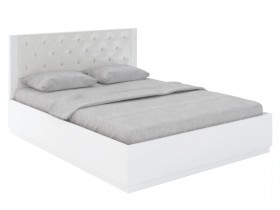 Кровать с ПМ М25 Спальня Тиффани (белый текстурный) в Ленске - lensk.katalogmebeli.com | фото