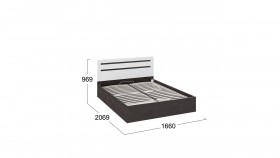 Кровать с подъемным механизмом «Фьюжн» Белый глянец/Венге Линум в Ленске - lensk.katalogmebeli.com | фото 3