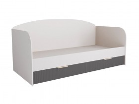 Кровать с ящиками ДКД 2000.1 Лавис (Белый софт/Графит софт/корпус Белый) в Ленске - lensk.katalogmebeli.com | фото